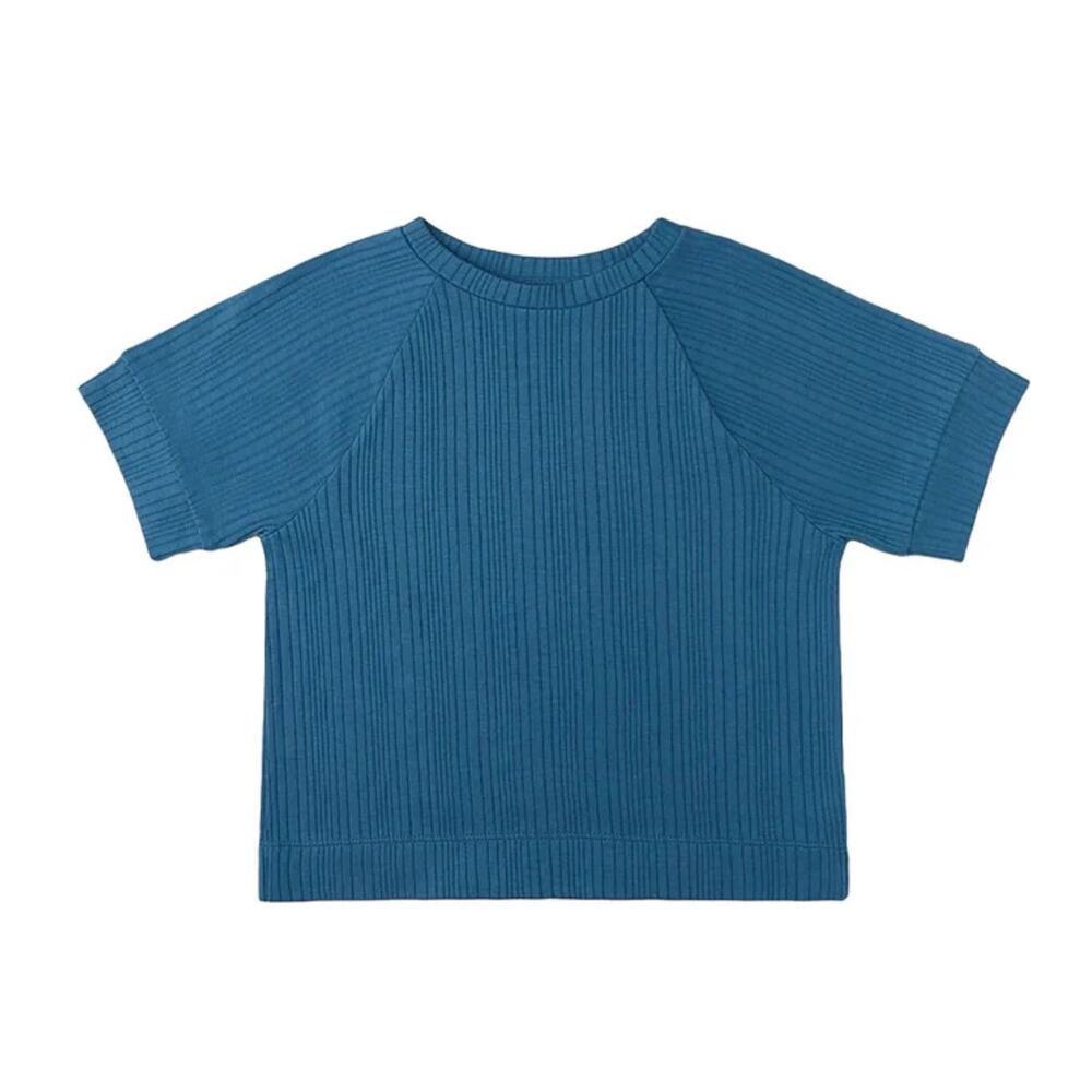 THE SUNDAY COLLECTIVE Ribbed Raglan T-Shirt, Midnight